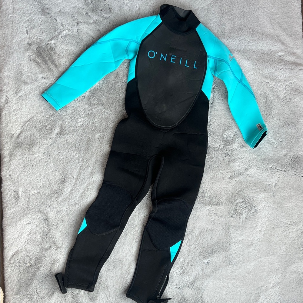 O'Neill Youth Reactor Aqua and Black Full Wetsuit NWT